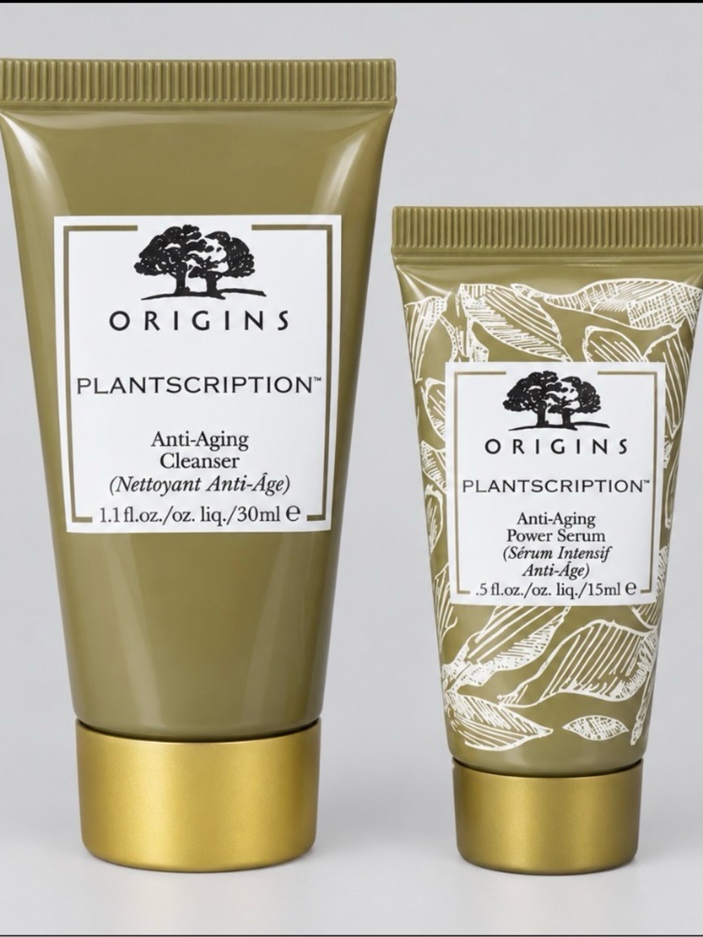Origins Plantscription Anti-Aging Cleanser & Power Serum Set Travel Size